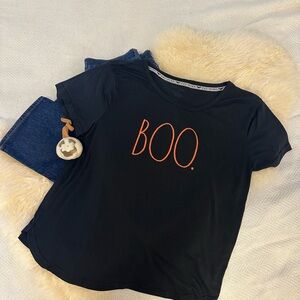 👻 RAE DUNN Women’s Black 'Boo' T-Shirt Size XL 👻